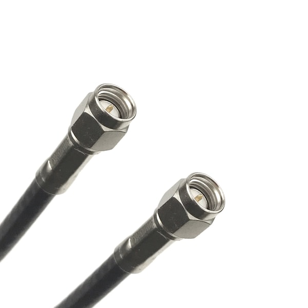 RG-58C Coaxial Cable Assembly w/SMA (Male) to SMA (Male) Connectors, 50 Ohm Impedance, 1 ft Length